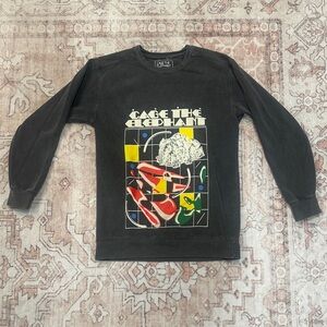 Cage The Elephant Black Graphic Sweatshirt with Colorful Print